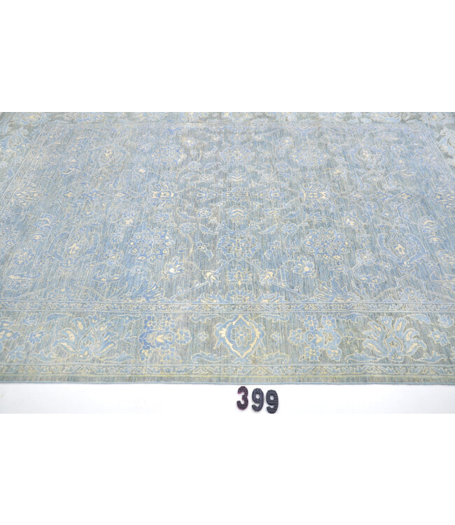 Hellblauer Ziegler Teppich – 278 x 182 cm – Handgeknüpft aus Wolle