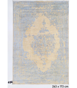 Beige-Blauw Modern Vloerkleed – 263 x 173 cm – Handgeknoopt Wol Beige-Blauw Modern Vloerkleed – 263 x 173 cm – Handgeknoopt Wol