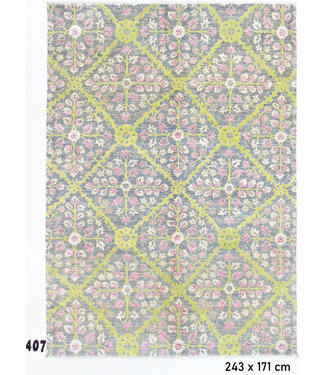 Grijs-Roze-Geel Gabbeh Vloerkleed – 243 x 171 cm – Handgeknoopt Wol Grijs-Roze-Geel Gabbeh Vloerkleed – 243 x 171 cm – Handgeknoopt Wol