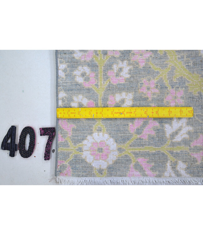 Grey-Pink-Yellow Gabbeh Rug – 243 x 171 cm – Hand-Knotted Wool