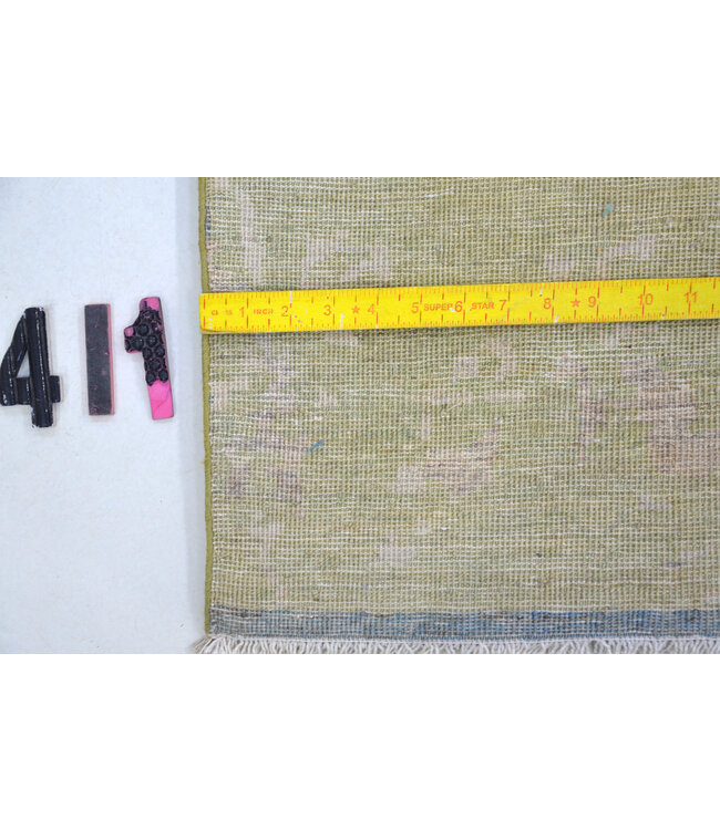 Grün-Blaues Gabbeh-Muster handgeknüpfter Wollteppich – 240 x 171 cm