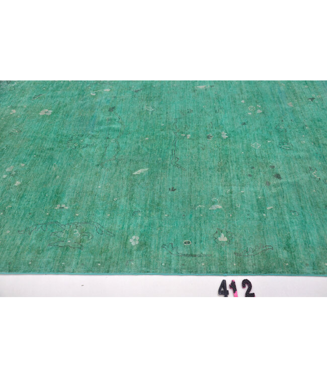 Green Modern Pattern Hand-Knotted Wool Rug – 233 x 162 cm