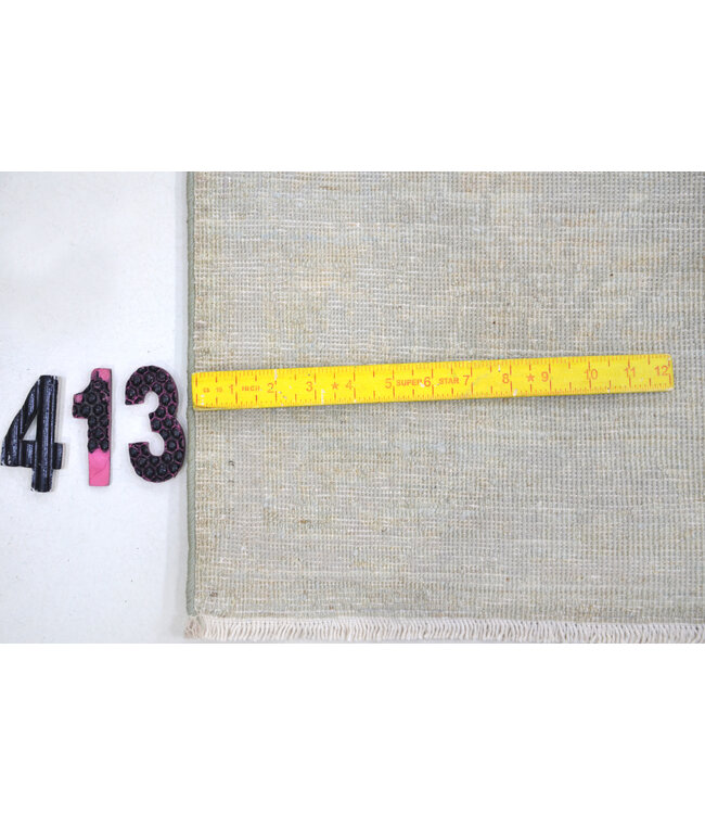 Light Grey Ziegler Pattern Hand-Knotted Wool Rug – 239 x 165 cm