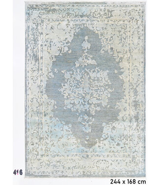 Lichtblauw-grijs Ziegler patroon handgeknoopt wollen vloerkleed – 244 x 168 cm Lichtblauw-grijs Ziegler patroon handgeknoopt wollen vloerkleed – 244 x 168 cm