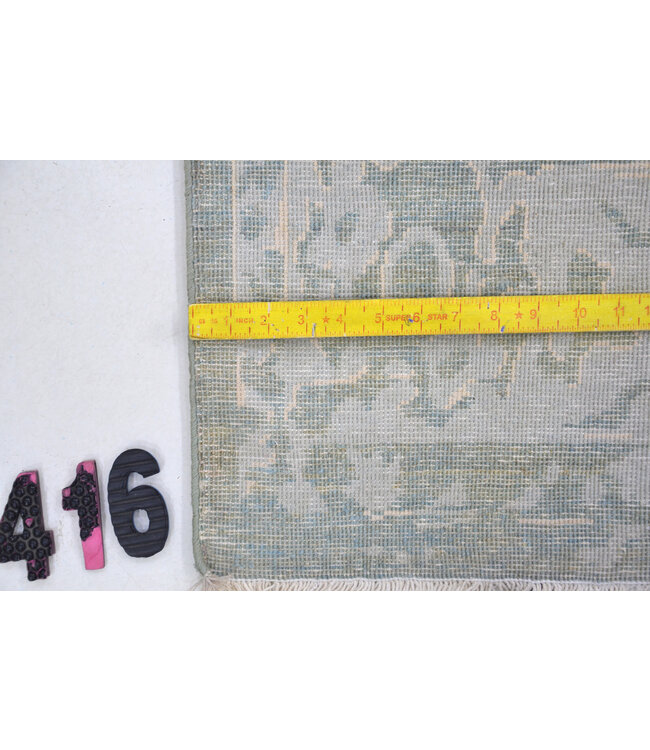 Light Blue-Grey Ziegler Pattern Hand-Knotted Wool Rug – 244 x 168 cm