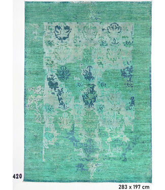 Grün, Muster: Vintage, Abmessungen: 283 x 197 cm