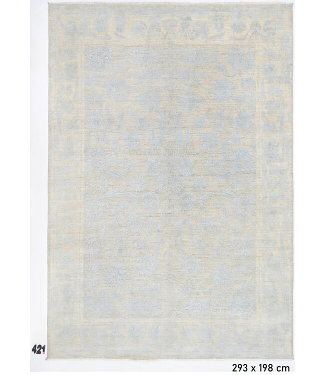 Lichtblauw, Patroon: Vintage, Afmetingen: 293 x 198 cm