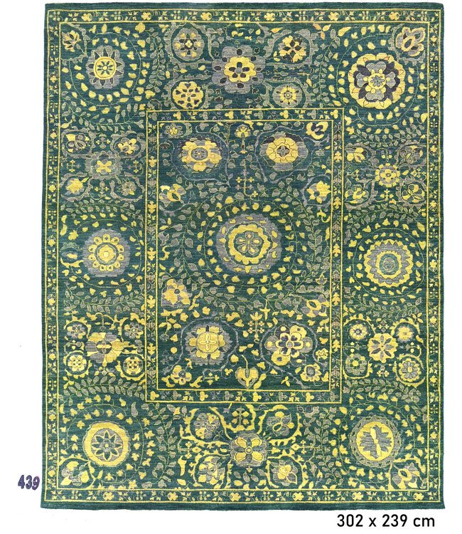 Green, Pattern: Kazak, Dimensions: 302 x 239 cm