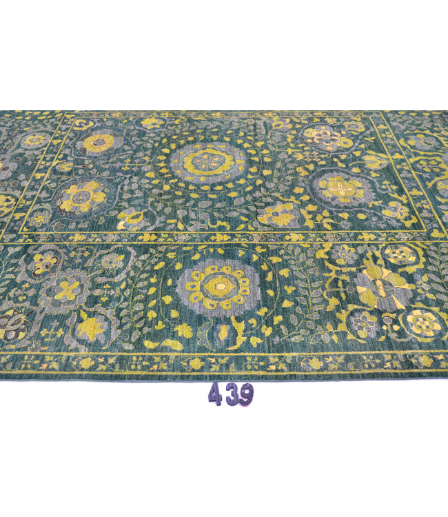 Grün, Muster: Kazak, Abmessungen: 302 x 239 cm