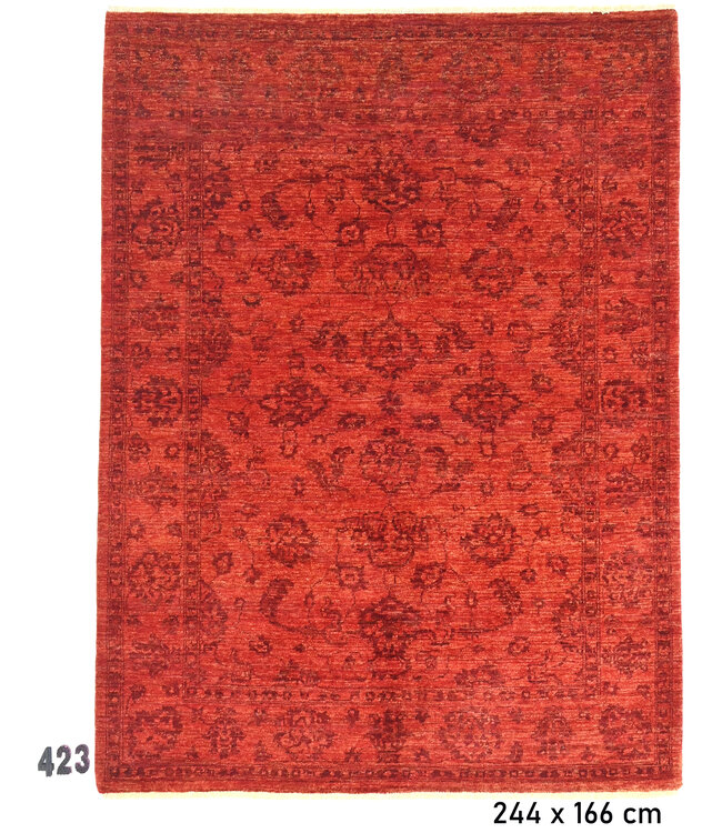 Red, Pattern: Vintage, Dimensions: 244 x 166 cm