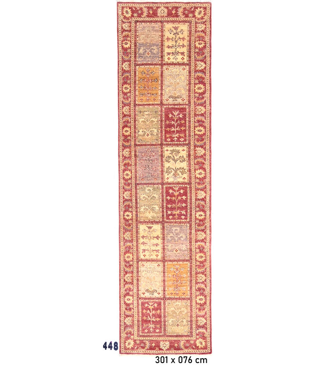 Multicolor Ziegler Loper – Handgeknoopt – 301 x 076 cm – Wol