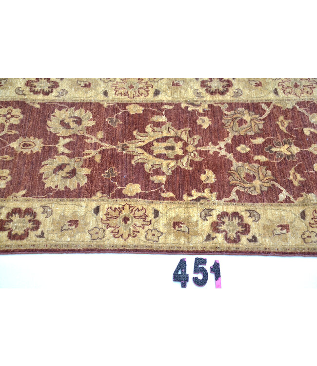 Rust & Beige Ziegler Runner – Hand-Knotted – 365 x 068 cm – Wool