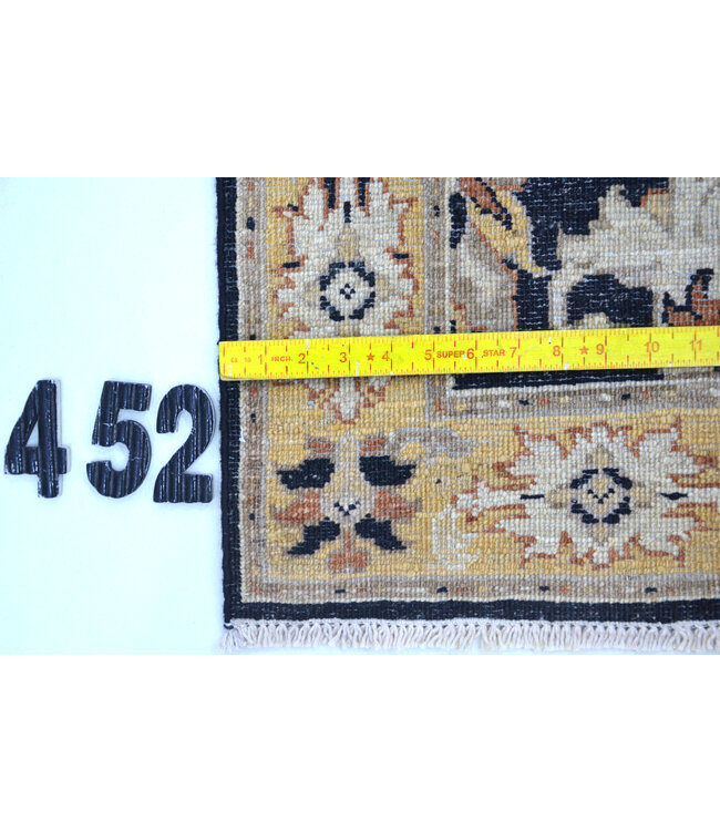 Dunkelblau & Beige Ziegler Läufer – Handgeknüpft – 303 x 077 cm – Wolle