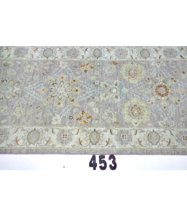 Light Grey & Ivory Ziegler Runner – Hand-Knotted – 480 x 074 cm – Wool