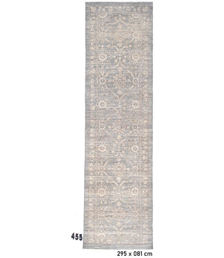 Grau & Beige Ziegler Läufer – Handgeknüpft – 295 x 081 cm – Wolle