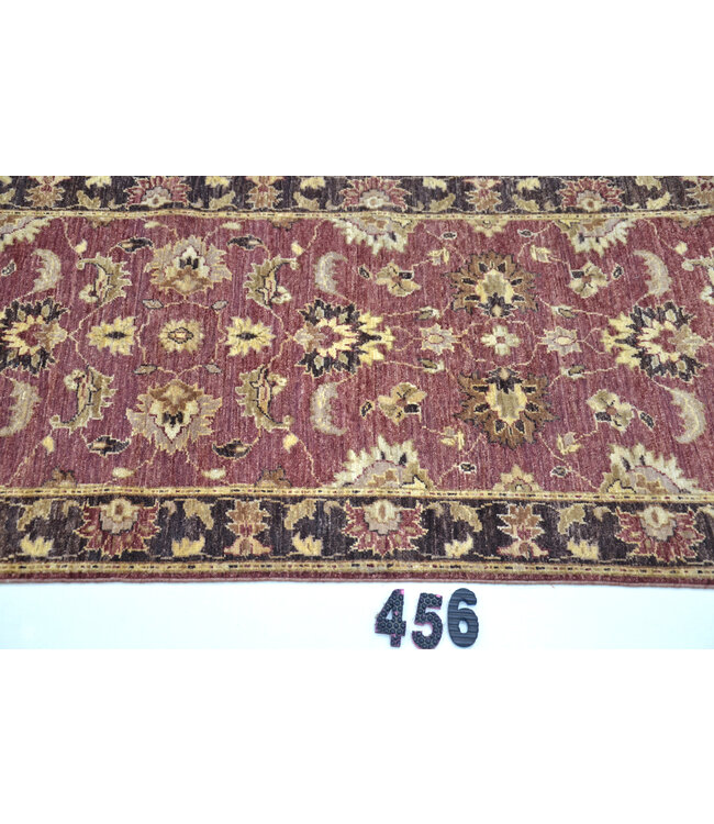 Rood & Goud Ziegler Loper – Handgeknoopt – 337 x 076 cm – Wol