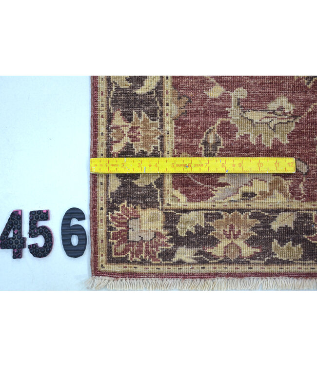 Rot & Gold Ziegler Läufer – Handgeknüpft – 337 x 076 cm – Wolle