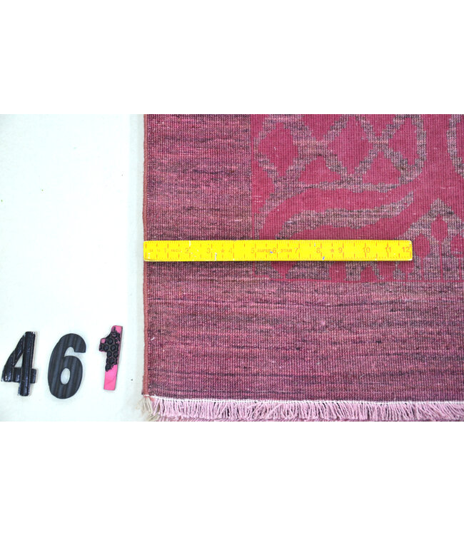Pink Vintage Hand-Knotted Wool Rug - Antique Pattern 296x203 cm