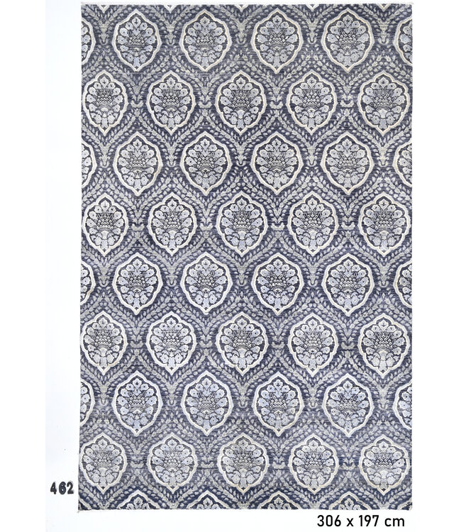 Blau Vintage Handgeknüpfter Wollteppich - Ziegler Muster 306x197 cm