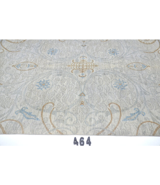 Grauer Vintage Handgeknüpfter Wollteppich - Ziegler Muster 236x177 cm