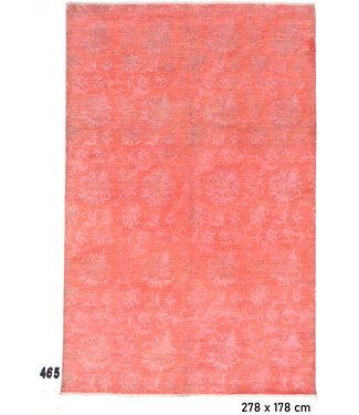 Rosa Vintage Handgeknüpfter Wollteppich - Ziegler Muster 278x178 cm