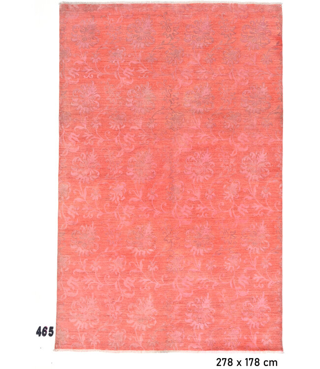 Pink Vintage Hand-Knotted Wool Rug - Ziegler Pattern 278x178 cm