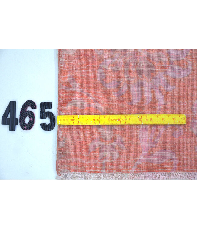 Roze Vintage Handgeknoopte Wol Tapijt - Ziegler Patroon 278x178 cm