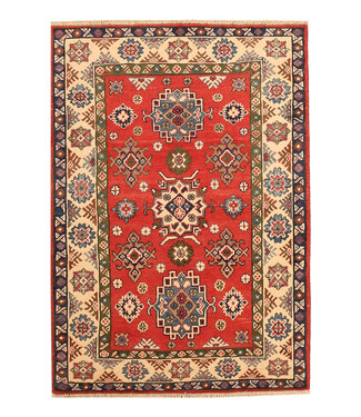 Kelimshop 151x106cm Handgeknüpfter Woll Kazak Teppich – Authentischer Orientalischer Teppich, Traditionelles Tribal Design, Hochwertiger Handgefertigter Wollteppich