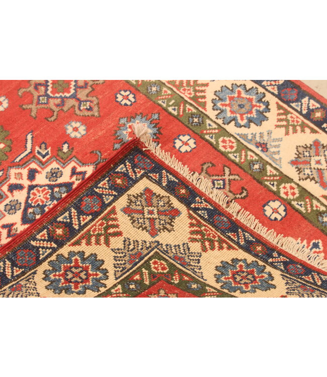 151x106cm Handgeknüpfter Woll Kazak Teppich – Authentischer Orientalischer Teppich, Traditionelles Tribal Design, Hochwertiger Handgefertigter Wollteppich