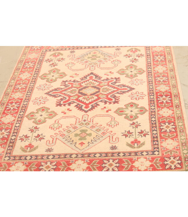 154x100cm Handgeknoopte Wol Kazak Tapijt – Authentiek Oosters Vloerkleed, Traditioneel Tribaal Design, Hoogwaardige Handgemaakte Wol Tapijt