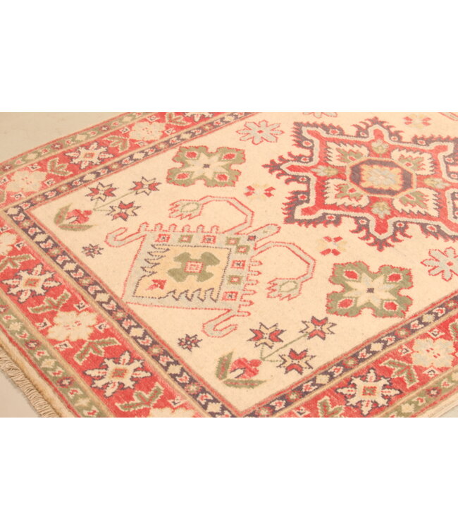 154x100cm Handgeknoopte Wol Kazak Tapijt – Authentiek Oosters Vloerkleed, Traditioneel Tribaal Design, Hoogwaardige Handgemaakte Wol Tapijt