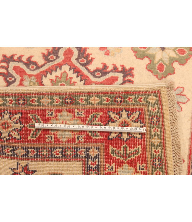 154x100cm Handgeknüpfter Woll Kazak Teppich – Authentischer Orientalischer Teppich, Traditionelles Tribal Design, Hochwertiger Handgefertigter Wollteppich