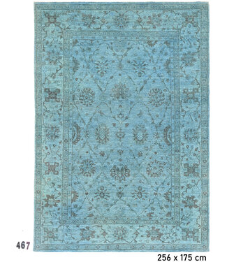 Turquoise Ziegler patroon handgeknoopt wollen vloerkleed – 256 x 175 cm Turquoise Ziegler patroon handgeknoopt wollen vloerkleed – 256 x 175 cm