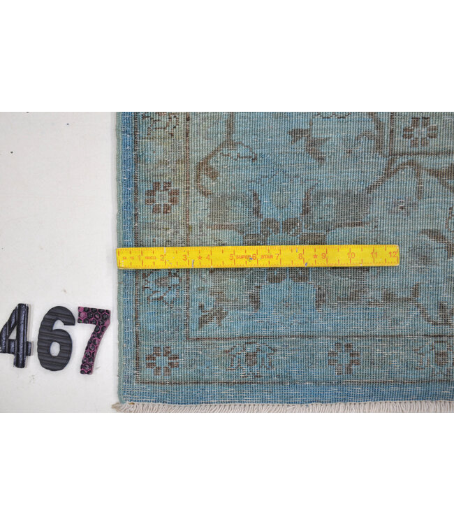 Turquoise Ziegler patroon handgeknoopt wollen vloerkleed – 256 x 175 cm