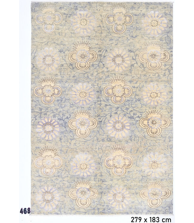 Beiger Modern Muster handgeknüpfter Wollteppich – 279 x 183 cm