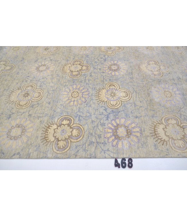 Beige Modern patroon handgeknoopt wollen vloerkleed – 279 x 183 cm