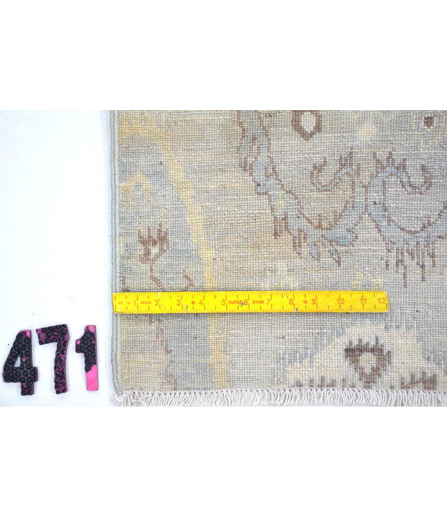 Light Blue-Beige Gabbeh Pattern Hand-Knotted Wool Rug – 272 x 182 cm