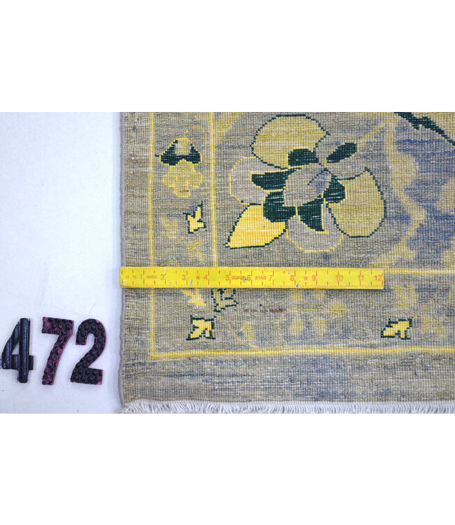 Grey-Yellow Ziegler Pattern Hand-Knotted Wool Rug – 358 x 270 cm