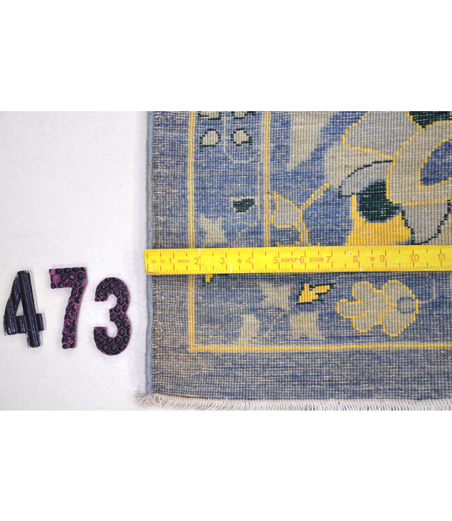 Blauer Ziegler Muster handgeknüpfter Wollteppich – 369 x 271 cm