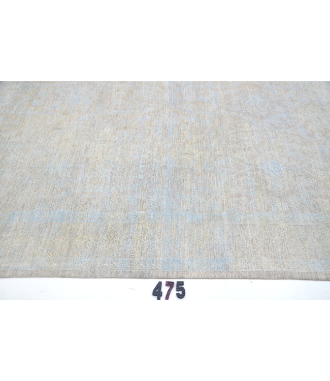Hellblauer Vintage-Teppich – 306x198 cm – Handgeknüpfter Wollteppich