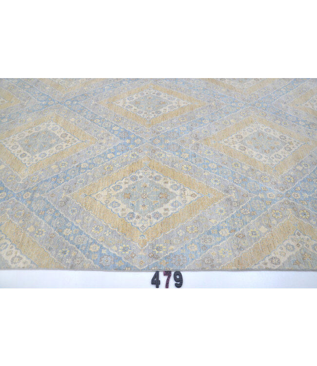 Vintage Ziegler Rug - Blue & Beige, 284 x 183 cm