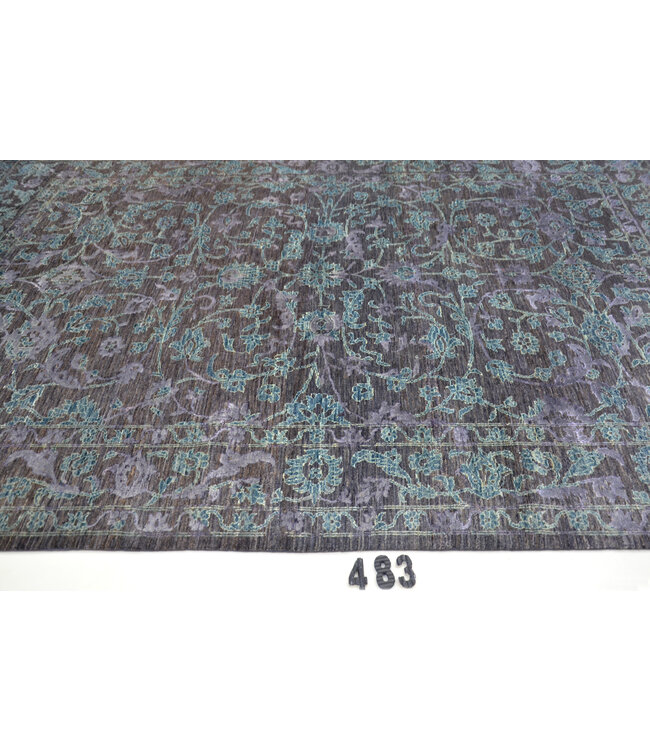 Vintage Ziegler Teppich - Grau & Blau, 294 x 195 cm