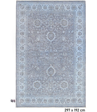 Vintage Ziegler Teppich - Grau & Blau, 297 x 192 cm