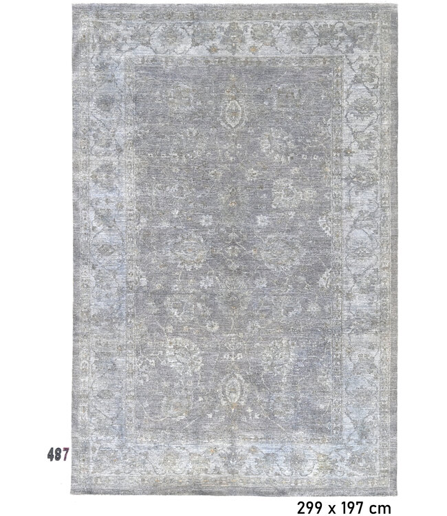 Vintage Ziegler Tapijt - Grijs, 299 x 197 cm