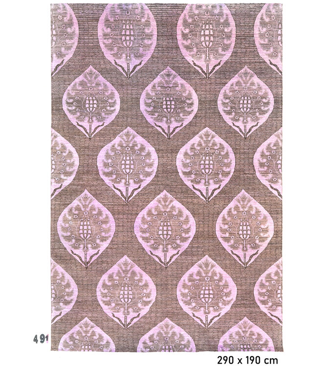 Vintage Kazak Tapijt - Roze & Bruin, 290 x 190 cm