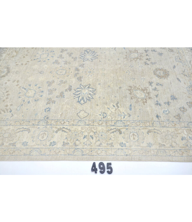 Vintage Ziegler Teppich - Beige & Blau, 236 x 169 cm