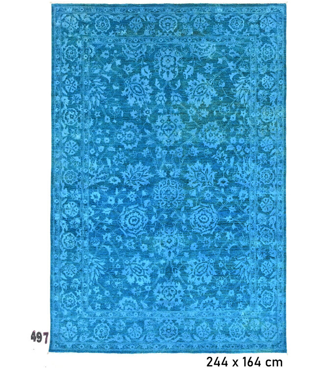 Vintage Ziegler Tapijt - Blauw, 244 x 164 cm