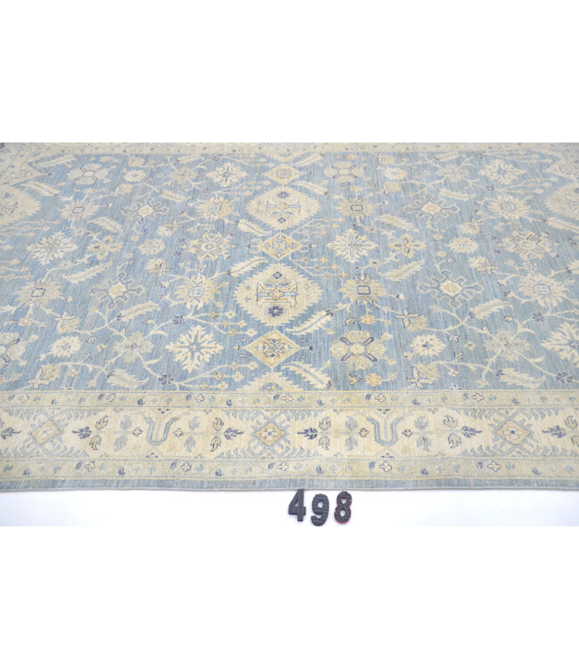 Vintage Ziegler Tapijt - Blauw & Geel, 273 x 181 cm