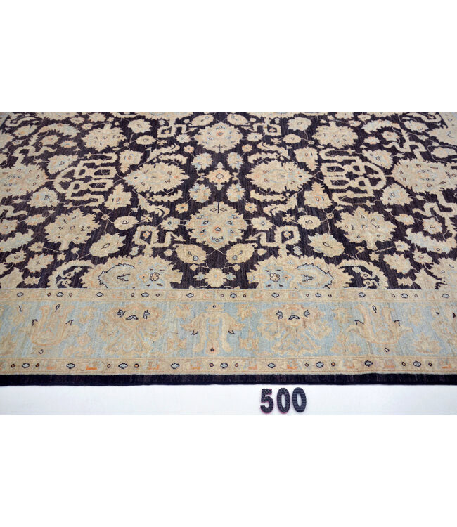 Vintage Kazak Rug - Black & Beige, 296 x 197 cm