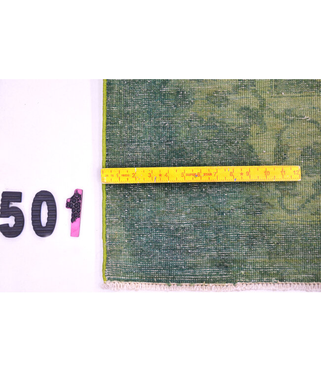 Green Vintage Rug – 274 x 180 cm – Hand-Knotted Wool